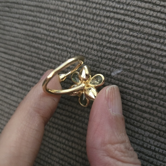 18kgp Dubai Floral Gold and Red Ring - Picture 10 of 10